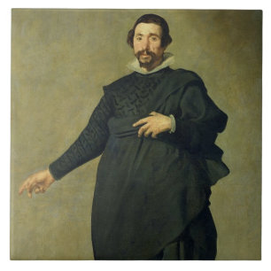 The Buffoon, Pablo de Valladolid, c.1635 (oil on c Tile