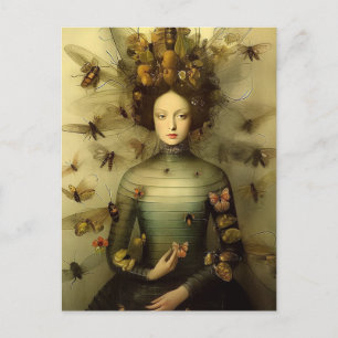 The Bug Lady Creepy Vintage Postcard