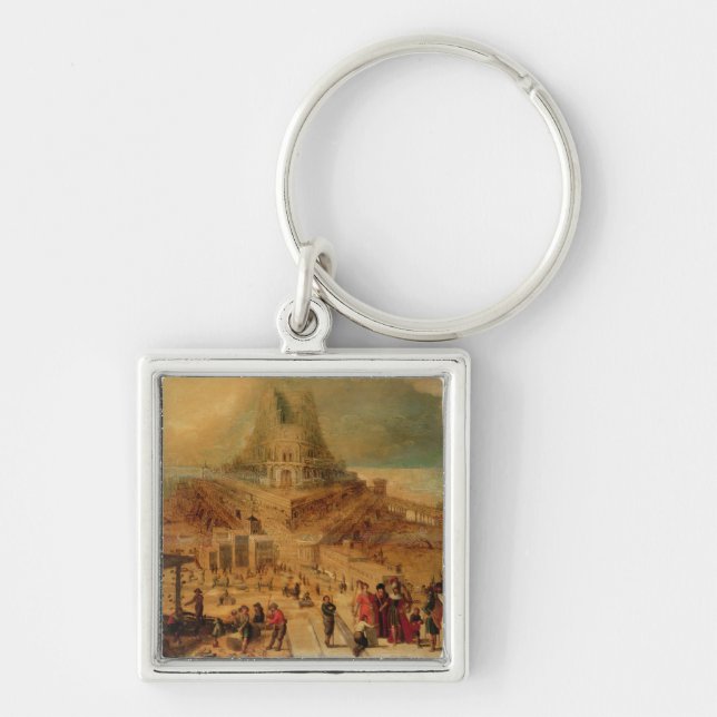 The building of the Tower of Babel (panel) Key Ring (Front)