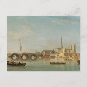 The Building of Westminster Bridge with an imagina Postcard