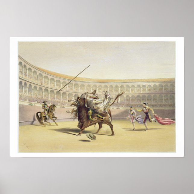 The Bull Tossing the Picador and Horse, 1865 (colo Poster (Front)