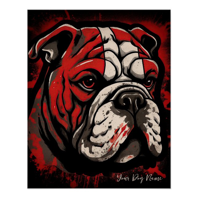 The Bulldog, Red and Black 003 - Ulises Dallaire Poster (Front)
