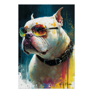 The Bulldog With Sunglasses - Composition 008 Poster