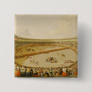 The Bullfight 15 Cm Square Badge