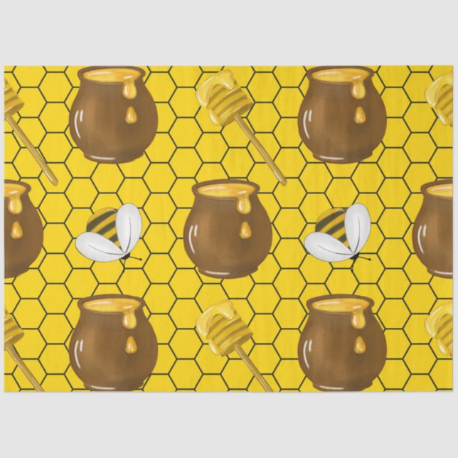 The Bumble Bee and Honey Series Design 15 Tissue Paper (Front)
