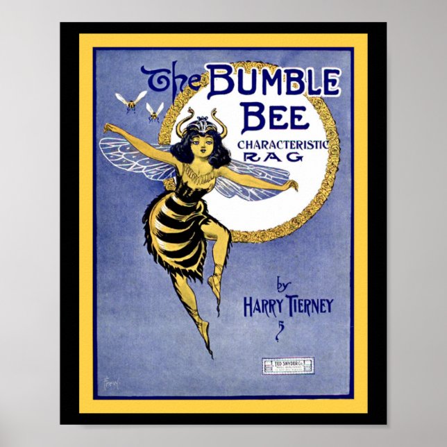 The Bumblebee Rag Vintage Sheet Music Cover Poster (Front)