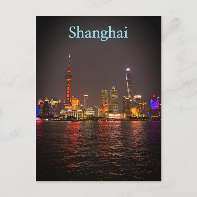 The Bund, Shanghai just after sunset. Postcard (Front)