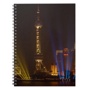 The Bund (waterfront) in Shanghai. Looking Spiral Notebook