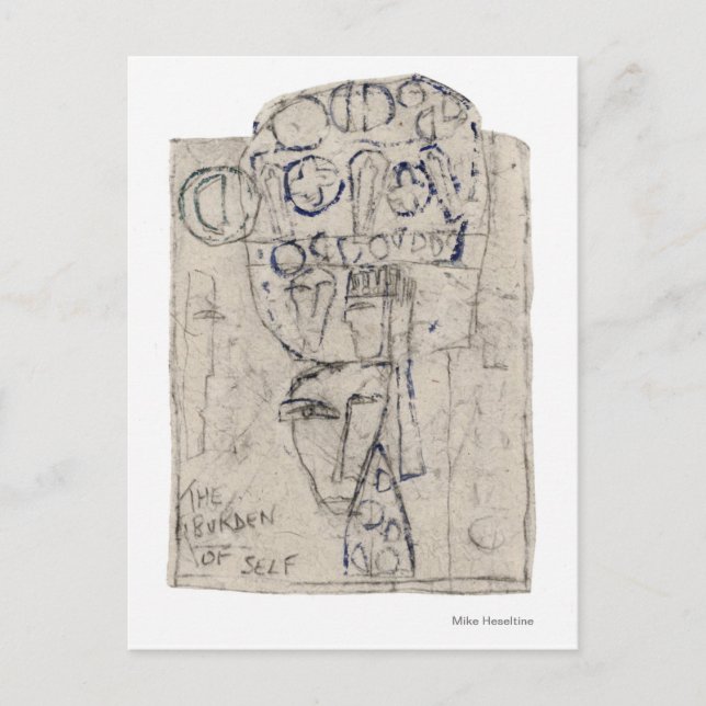 The burden of self holiday postcard (Front)