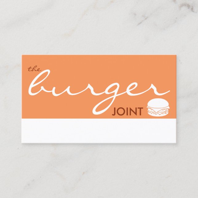 the burger joint (colour customisable) business card (Front)