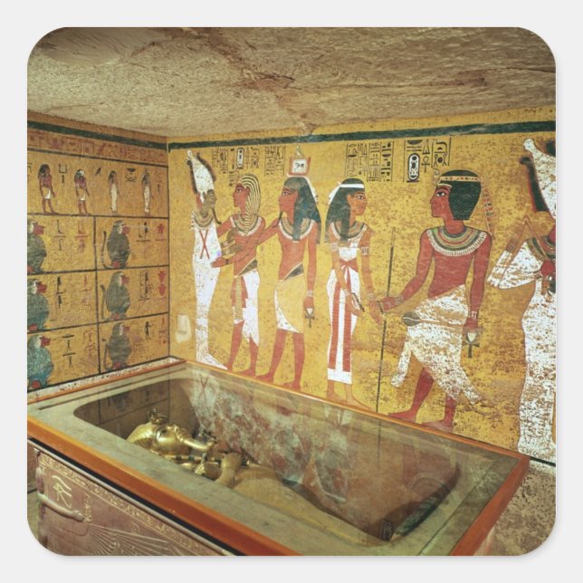 The burial chamber in the Tomb of Tutankhamun Square Sticker (Front)