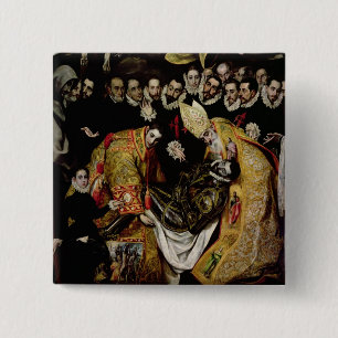 The Burial of Count Orgaz 15 Cm Square Badge