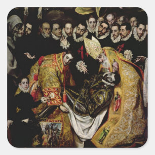 The Burial of Count Orgaz Square Sticker