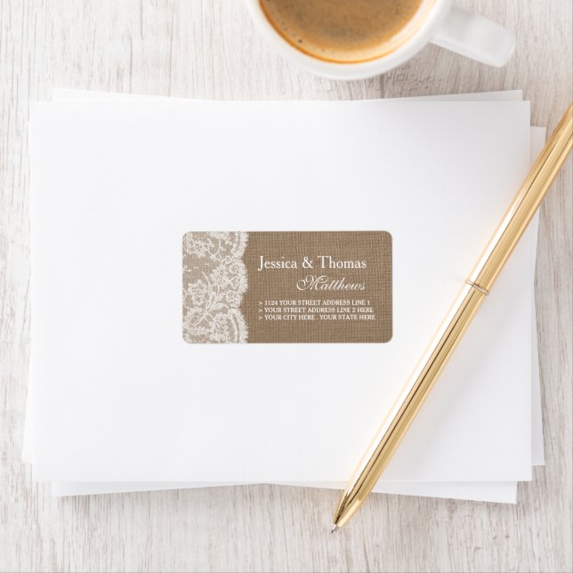 The Burlap & Lace Wedding Collection Labels (Insitu)