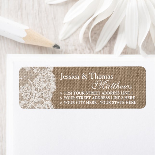 The Burlap & Lace Wedding Collection Labels (Insitu)