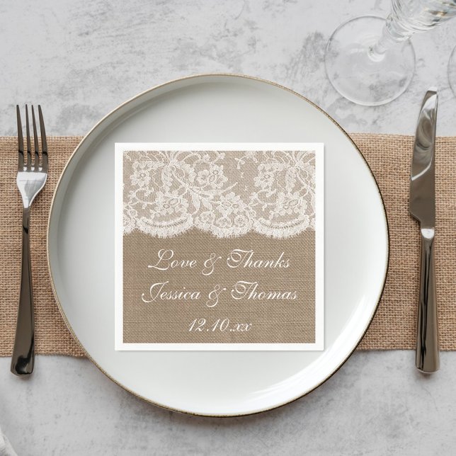 The Burlap & Lace Wedding Collection Napkin (Creator Uploaded)