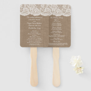 The Burlap & Lace Wedding Collection Programs Hand Fan