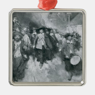 The Burning of Jamestown Metal Tree Decoration