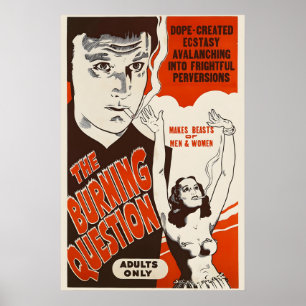 The Burning Question 1940's Reefer Vintage Style Poster