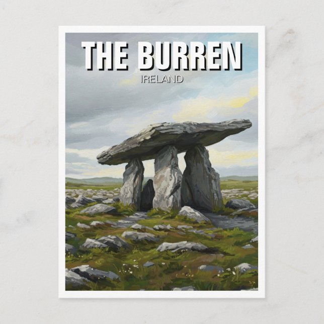 The Burren Ireland Poulnabrone Dolmen Travel Postcard (Front)