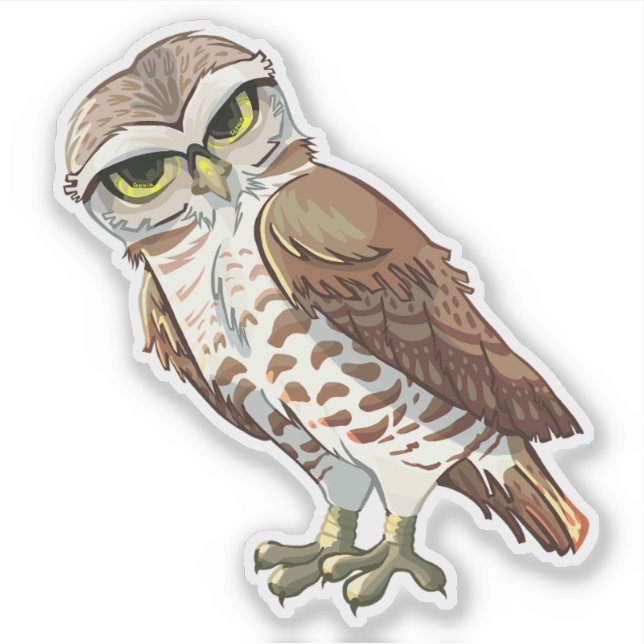 The Burrowing Owl // Custom-Cut Vinyl Sticker (Front)