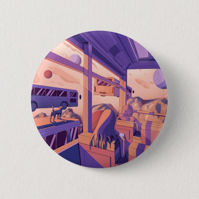 The Bus Ride 6 Cm Round Badge (Front)