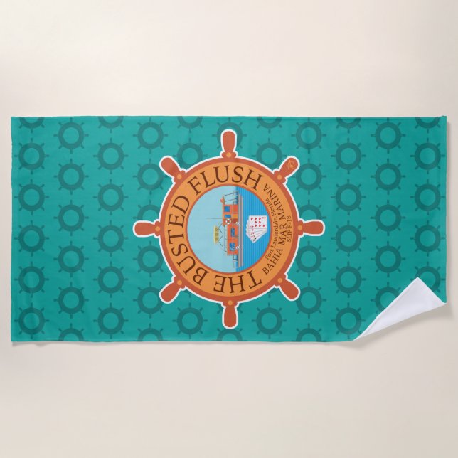 The Busted Flush (Aqua) - Beach Towel (Front)