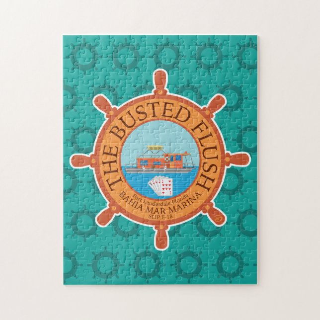 The Busted Flush (Aqua) - Jigsaw Puzzle (Vertical)