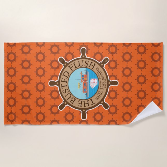 The Busted Flush (Orange) - Beach Towel (Front)
