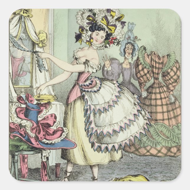 The Bustle, published by Thomas McLean, London (co Square Sticker (Front)