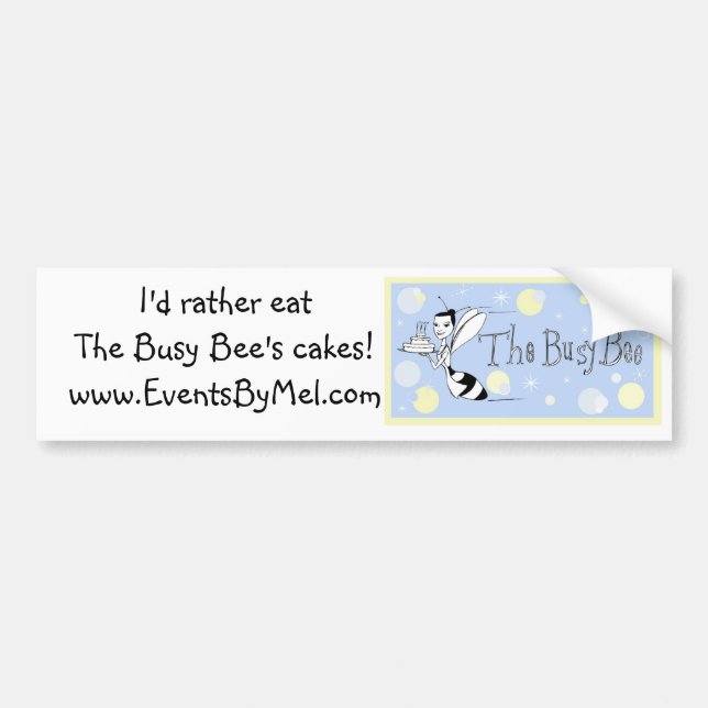The Busy Bee delicious cakes bumper Bumper Sticker (Front)