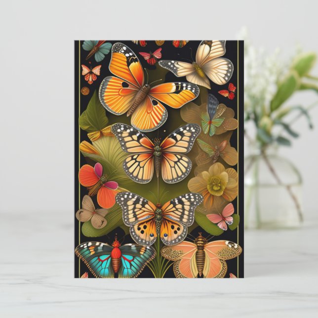 The Butterflies | Modern Haeckel Greeting Card (Standing Front)