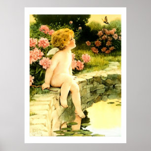 THE BUTTERFLY Bessie Pease Gutmann Art Poster