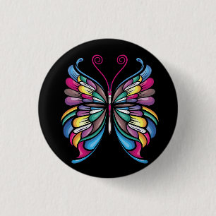 the butterfly design 3 cm round badge
