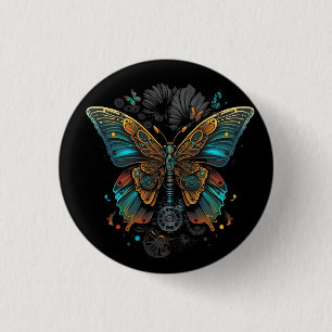the butterfly design 3 cm round badge