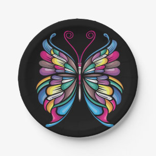 the butterfly design paper plate