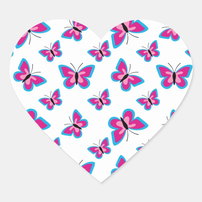 The Butterfly Pattern Heart Sticker (Front)