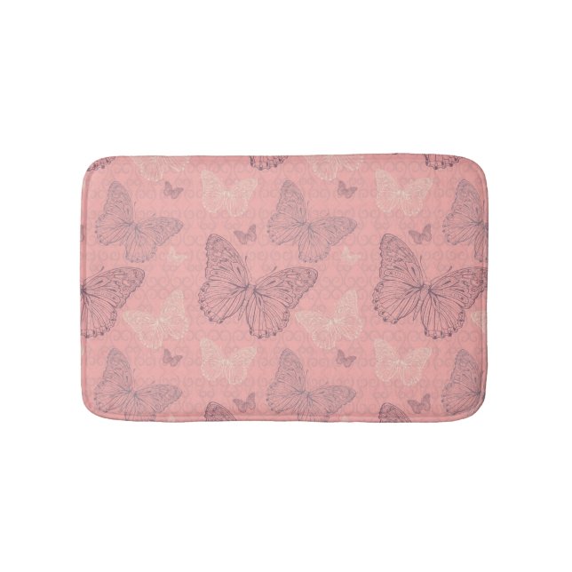 The Butterfly Pink Bath Mat (Front)