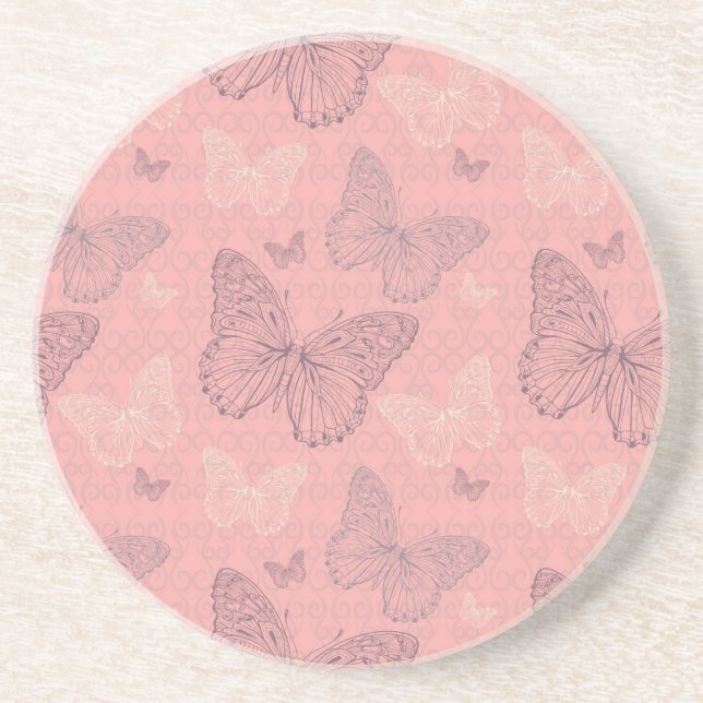 The Butterfly Pink Coaster (Front)