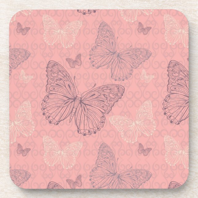 The Butterfly Pink Coaster (Front)