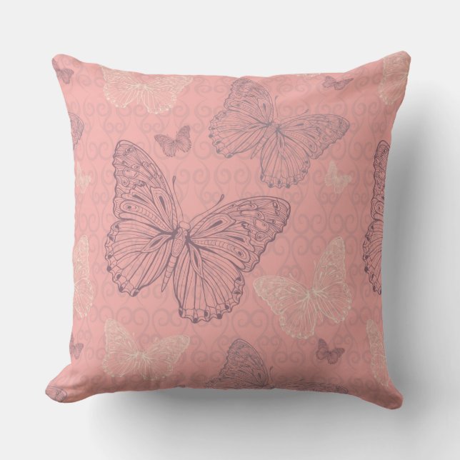 The Butterfly Pink Cushion (Front)