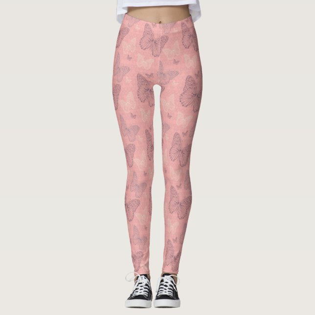 The Butterfly Pink Leggings (Front)