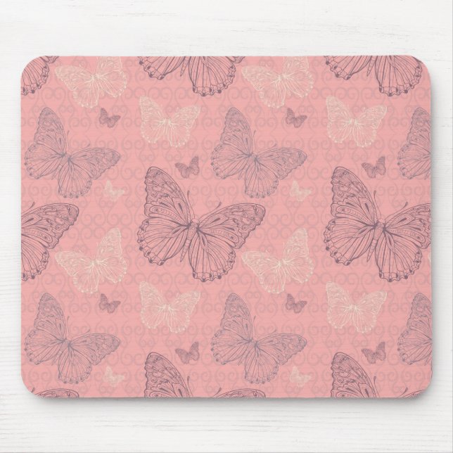 The Butterfly Pink Mouse Pad (Front)