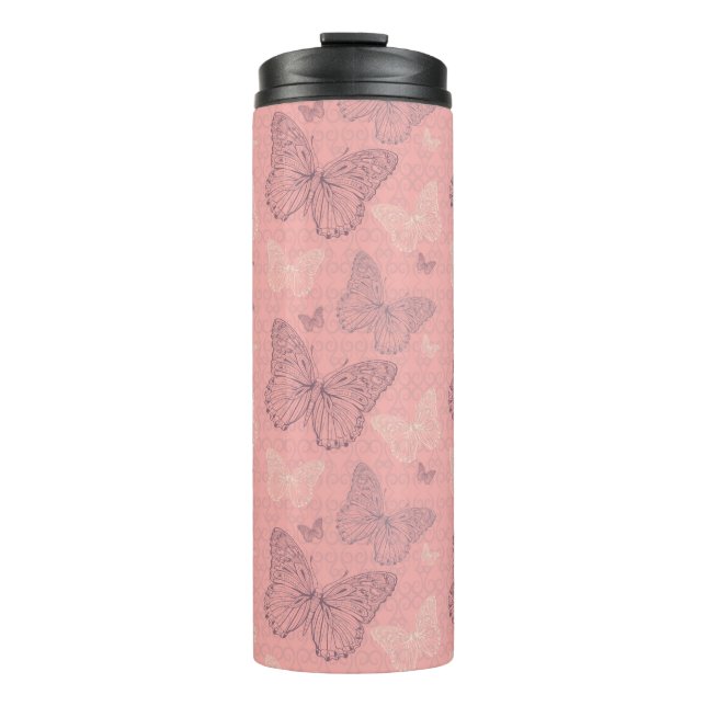 The Butterfly Pink Thermal Tumbler (Front)