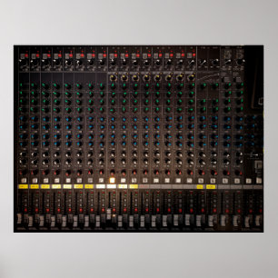 The button on the audio mixer poster