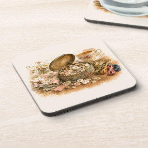 The Button Tin Hard plastic coaster