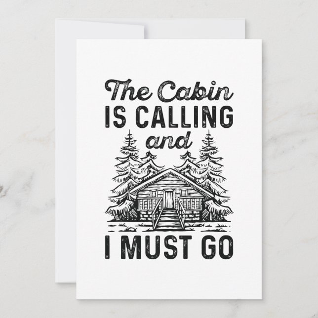 The Cabin Is Calling And I Must Go Thank You Card (Front)