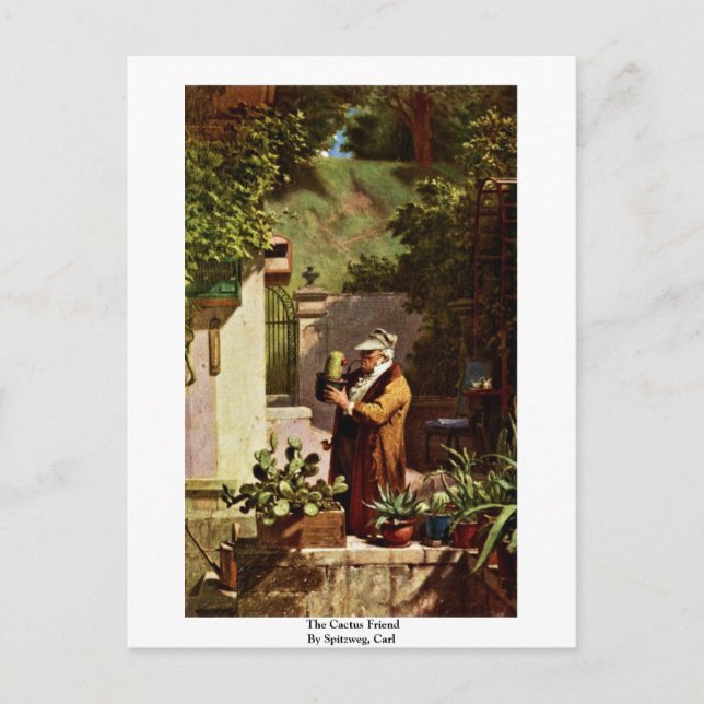 The Cactus Friend By Spitzweg, Carl Postcard (Front)