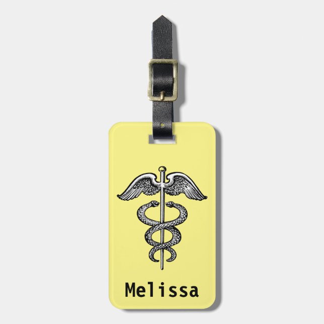 The Caduceus Luggage Tag (Front Vertical)