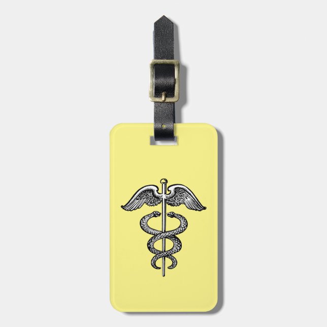 The Caduceus Luggage Tag (Front Vertical)